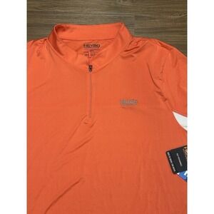 Heybo Wanderer Men's 1/4 Zip Coral Orange Performance Fishing Shirt Sz 3XL